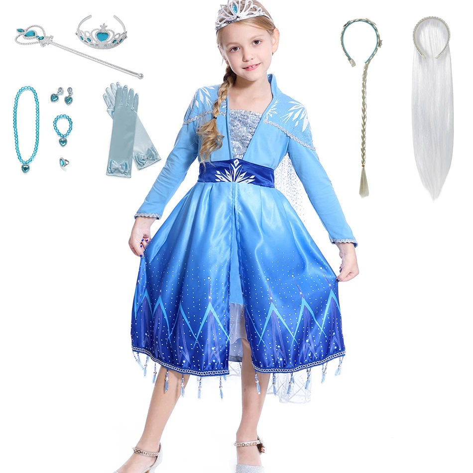 Платье Снежной Королевы Эльзы 2, Детские платья для девочек, платье принцессы, платье с длинным рукавом, синяя одежда
Платье Снежной Королевы Эльзы 2, Детские платья для девочек, платье принцессы, платье с длинным рукавом, синяя одежда
