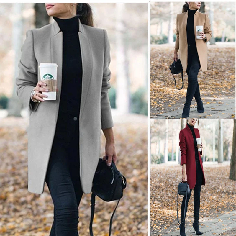 Зимние пальто и куртки для женщин 2020 размера плюс длинное шерстяное теплое