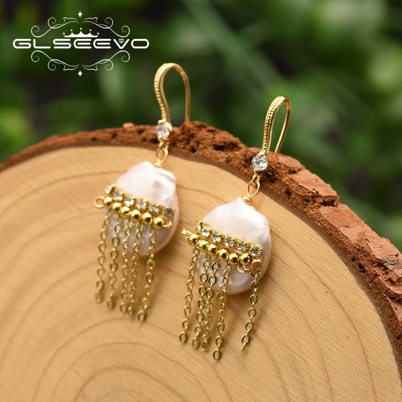 GLSEEVO High Quality Natural Baroque Pearl For Women Girl Lovers' Long Tassel Korean Earrings Pendientes Mujer Moda 2019 GE0869
GLSEEVO High Quality Natural Baroque Pearl For Women Girl Lovers' Long Tassel Korean Earrings Pendientes Mujer Moda 2019 GE0869