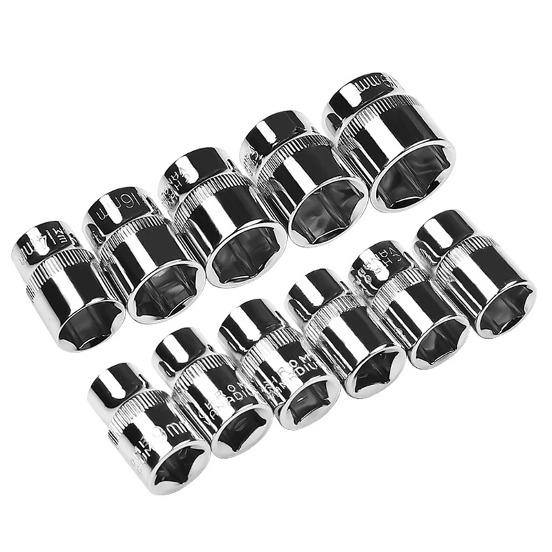 Silver Drive Metric Mirror Short Socket For Wrench Spanner Supplies Convenient