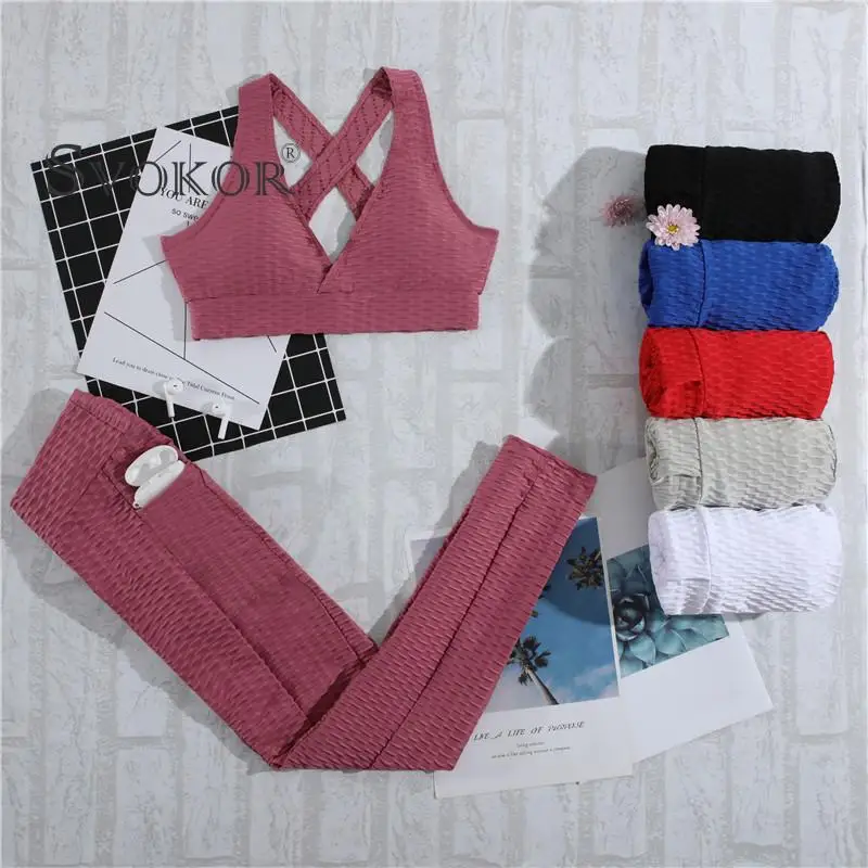 SVOKOR 2-Piece Fitness Sports Set Sexy Seamless High Waist with Pockets Leggings Suit Push Up Bra Women Gym Cycling Sportswear
SVOKOR 2-Piece Fitness Sports Set Sexy Seamless High Waist with Pockets Leggings Suit Push Up Bra Women Gym Cycling Sportswear