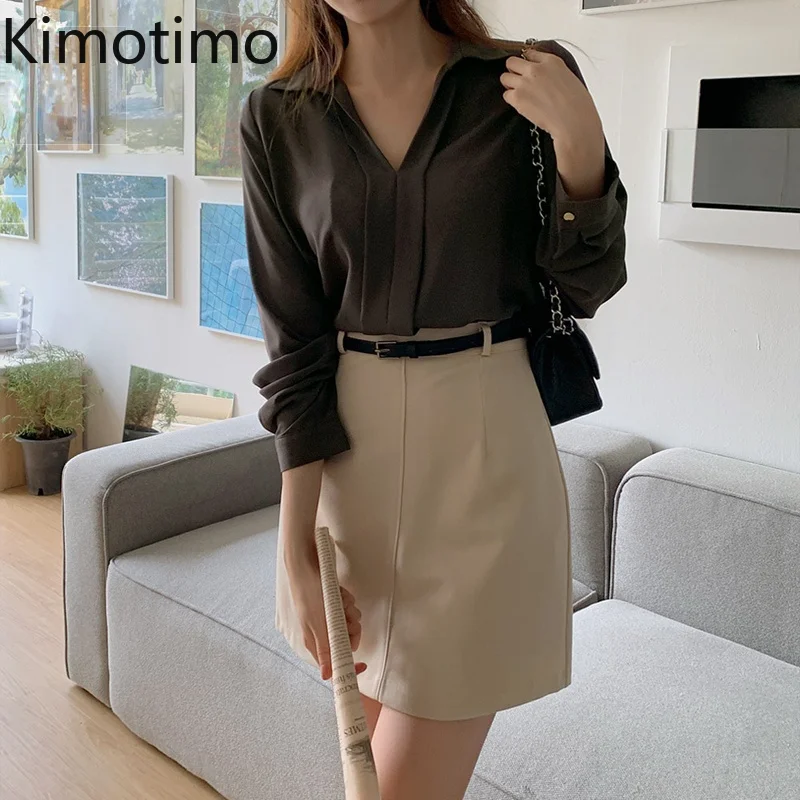 Kimotimo Women Two Piece Sets Autumn Korean Chic Temperament Long Sleeve Shirts + High Waist Solid A-Line Mini Skirts Fashion
Kimotimo Women Two Piece Sets Autumn Korean Chic Temperament Long Sleeve Shirts + High Waist Solid A-Line Mini Skirts Fashion