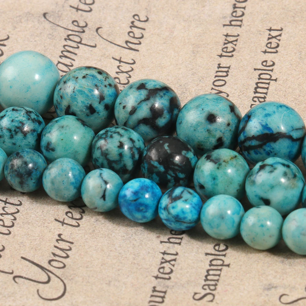 Blue Skin Turquoises Howlite Stone Natural Round Loose Spacer Beads For Jewelry Making DIY Bracelet Accessories 15'' 6 8 10mm
Blue Skin Turquoises Howlite Stone Natural Round Loose Spacer Beads For Jewelry Making DIY Bracelet Accessories 15'' 6 8 10mm