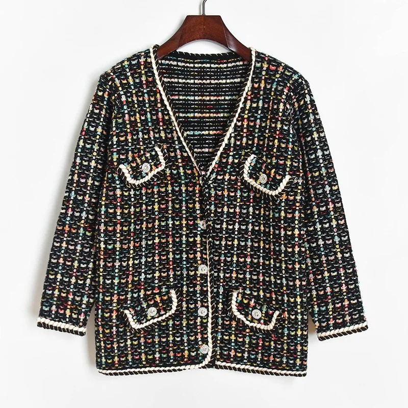 Зимние 2020 новые расцветки пряжа из смешанного плед трикотажные v-образным вырезом Длинные рукава вязаный свитер кардиган для женщин пальто ...
Зимние 2020 новые расцветки пряжа из смешанного плед трикотажные v-образным вырезом Длинные рукава вязаный свитер кардиган для женщин пальто ...