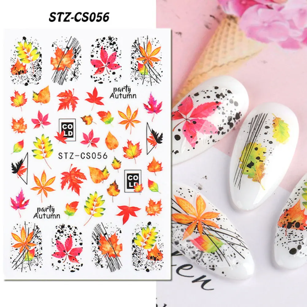 

3 Style Thanksgiving Autumn Nail Sticker Turkey Fallen Leaves Maple Leaf Nail Art Decorations Tattoo Decal Fashion Manicure
