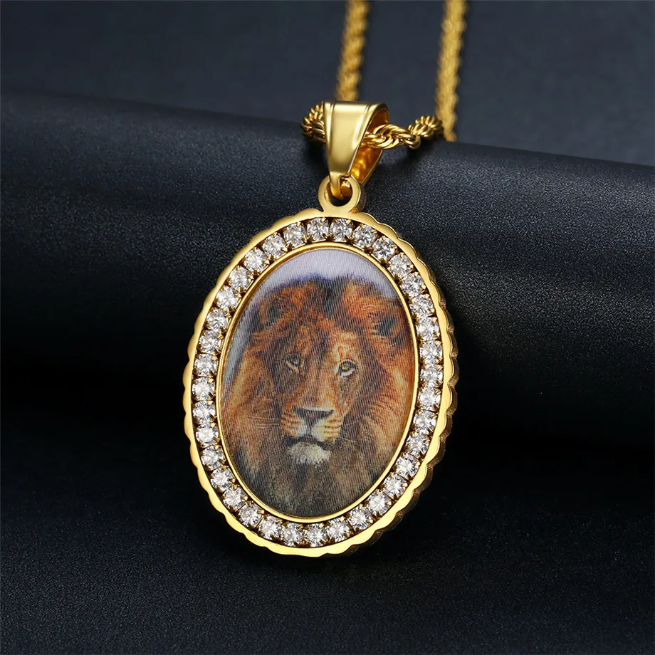 Hip Hop Lion Pendant Necklace Gold Color Stainless Steel Iced Out CZ Religious Jewelry Dropshipping
Hip Hop Lion Pendant Necklace Gold Color Stainless Steel Iced Out CZ Religious Jewelry Dropshipping