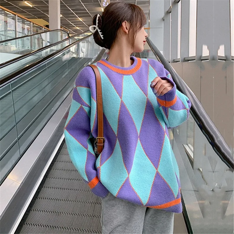 CGC 2021 Korean Fashion Women Sweater Vintage O-Neck Pullover Oversized Knitted Sweater Jumper Female Loose Winter Tops Women
CGC 2021 Korean Fashion Women Sweater Vintage O-Neck Pullover Oversized Knitted Sweater Jumper Female Loose Winter Tops Women