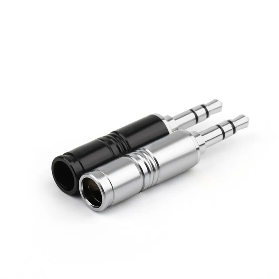 Hifi 3.5 mm Jack Audio Plug Connector Stereo 3 Poles Rhodium Plated Copper Earphone Plugs Solder 6.0mm Wire Hole Line Connectors |