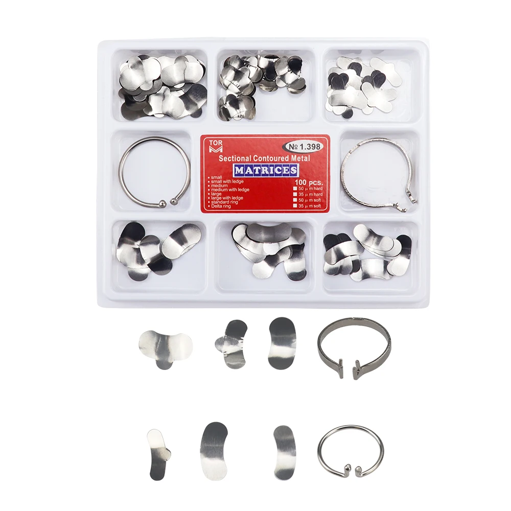 Dental Matrix with Springclip No.1.398 Sectional Contoured Metal Matrices Full kit for Teeth Replacement Dentsit Tools
Dental Matrix with Springclip No.1.398 Sectional Contoured Metal Matrices Full kit for Teeth Replacement Dentsit Tools