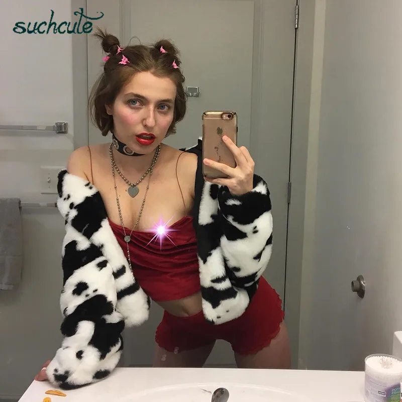 Fur Coats For Women Cow Print Teddy Jacket Modis Longslive Zipper Casual Warm Autumn Winter 2019 Harajuku Coat Female
Fur Coats For Women Cow Print Teddy Jacket Modis Longslive Zipper Casual Warm Autumn Winter 2019 Harajuku Coat Female