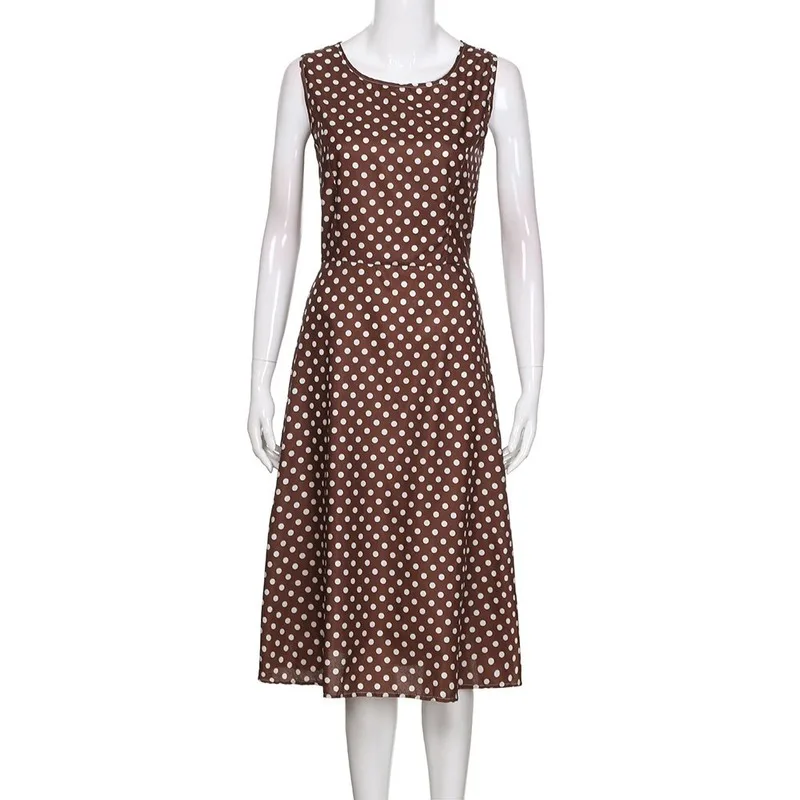 Office Lady Women Polka Dot Casual A-Line Dress Ladies Short Sleeveless O-Neck Summer Dress Fashion Midi Party Dress Vestidos
Office Lady Women Polka Dot Casual A-Line Dress Ladies Short Sleeveless O-Neck Summer Dress Fashion Midi Party Dress Vestidos