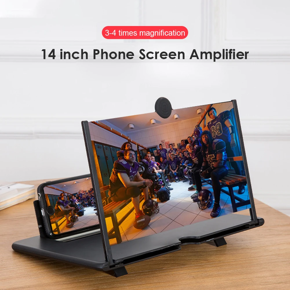 14 inch 3D Phone Screen Amplifier Mobile Cinema Display Enlarged Magnifier Movie Game Magnifying Folding Phone Desk Holder
14 inch 3D Phone Screen Amplifier Mobile Cinema Display Enlarged Magnifier Movie Game Magnifying Folding Phone Desk Holder
