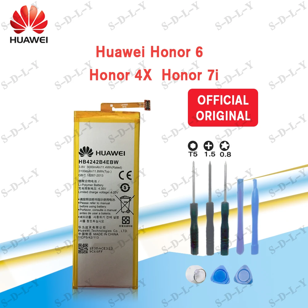 Аккумулятор для Huawei Honor 4X 6 Che2-l11 H60-L01 H60-L02 H60-L11 H60-L04 HB4242B4EBW 3000 мА · ч | Мобильные