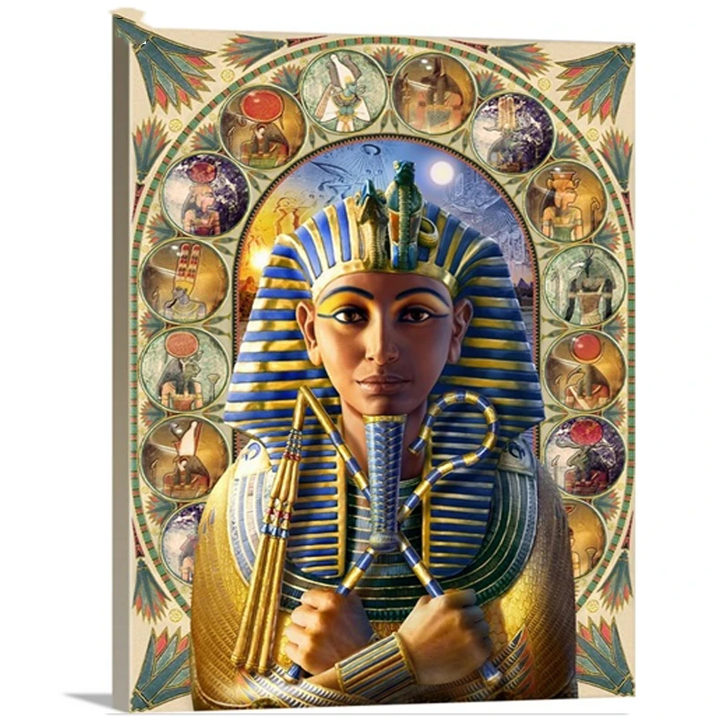 Алмазная живопись с квадратными стразами Стразы Tutankhamun портрет мозаика Вышивка