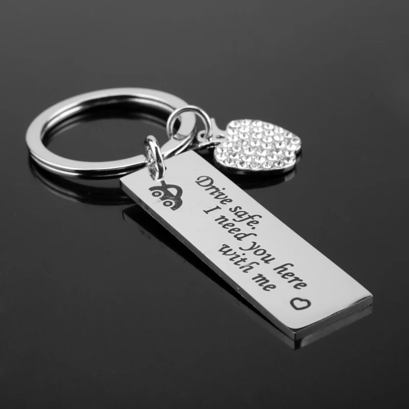Rhinestone Apple Keyring Gifts Engraved Drive Safe I Need You Here with Me Keychain Couples Boyfriend Girlfriend Car Accessories
Rhinestone Apple Keyring Gifts Engraved Drive Safe I Need You Here with Me Keychain Couples Boyfriend Girlfriend Car Accessories