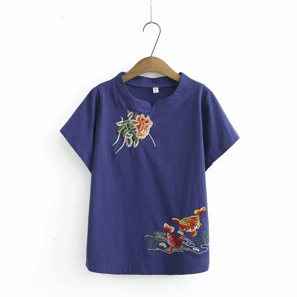 Plus size embroidery navy short sleeve O neck women loose tshirts 2020 new summer cotton casual ladies soft t shirts female tops
Plus size embroidery navy short sleeve O neck women loose tshirts 2020 new summer cotton casual ladies soft t shirts female tops