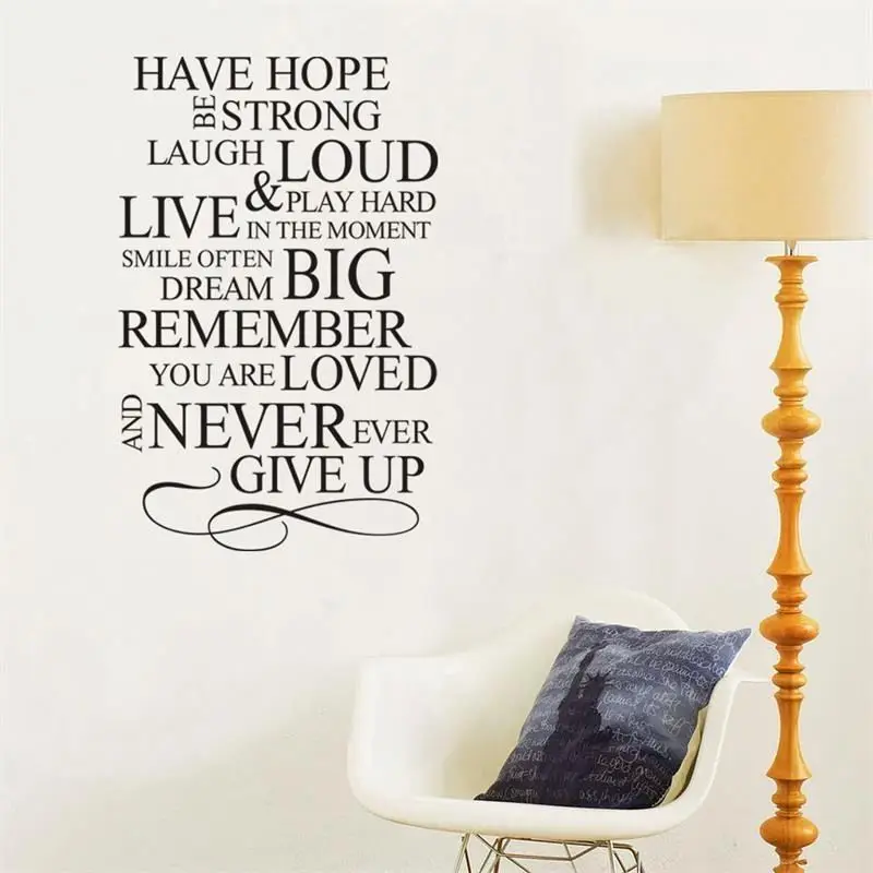 Never Ever Give Up Wall Stickers Inspiring Text Home Decor Removable Wall Decals Art Murals Bedroom Decoration
Never Ever Give Up Wall Stickers Inspiring Text Home Decor Removable Wall Decals Art Murals Bedroom Decoration