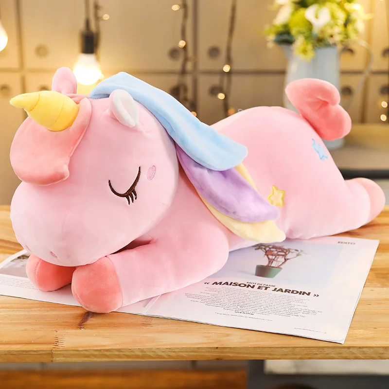 

Hot Colorful Pegasus Pillow Angel Unicorn Plush Stuffed Toys Dolls For Kids Birthday Gift Valentine's Day Gifts Sofa Cushions