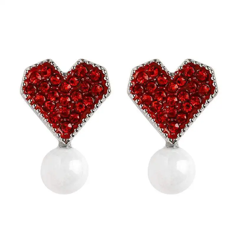 Korean New Earrings For Women Luxurious Pearl Love Earrings Girls Temperament Heart-shaped Cute Earrings 2021 Trend Jewelry 
Korean New Earrings For Women Luxurious Pearl Love Earrings Girls Temperament Heart-shaped Cute Earrings 2021 Trend Jewelry