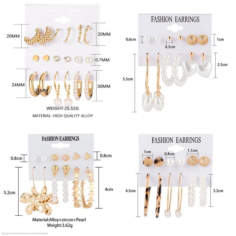 Women's Earrings Set Korean Pearl Hoop Earrings for Women Geometirc Gold Circle Earring 2021 Trend Jewelry Gift Accessories
Women's Earrings Set Korean Pearl Hoop Earrings for Women Geometirc Gold Circle Earring 2021 Trend Jewelry Gift Accessories