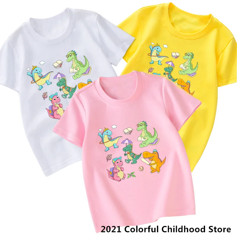 2021 Summer Fashion Unisex Dinosaur T-shirt Children Boys Short Sleeves Five Colors Tees Baby Kids Cotton Tops For Girls Clothes
2021 Summer Fashion Unisex Dinosaur T-shirt Children Boys Short Sleeves Five Colors Tees Baby Kids Cotton Tops For Girls Clothes