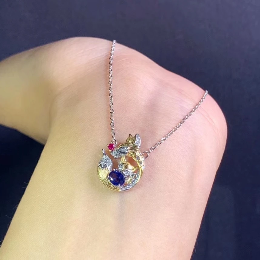 OLS30 lovely fox style blue sapphire gemstone necklace for women ornament genuine natural gem fine jewelry birthday party gift
OLS30 lovely fox style blue sapphire gemstone necklace for women ornament genuine natural gem fine jewelry birthday party gift