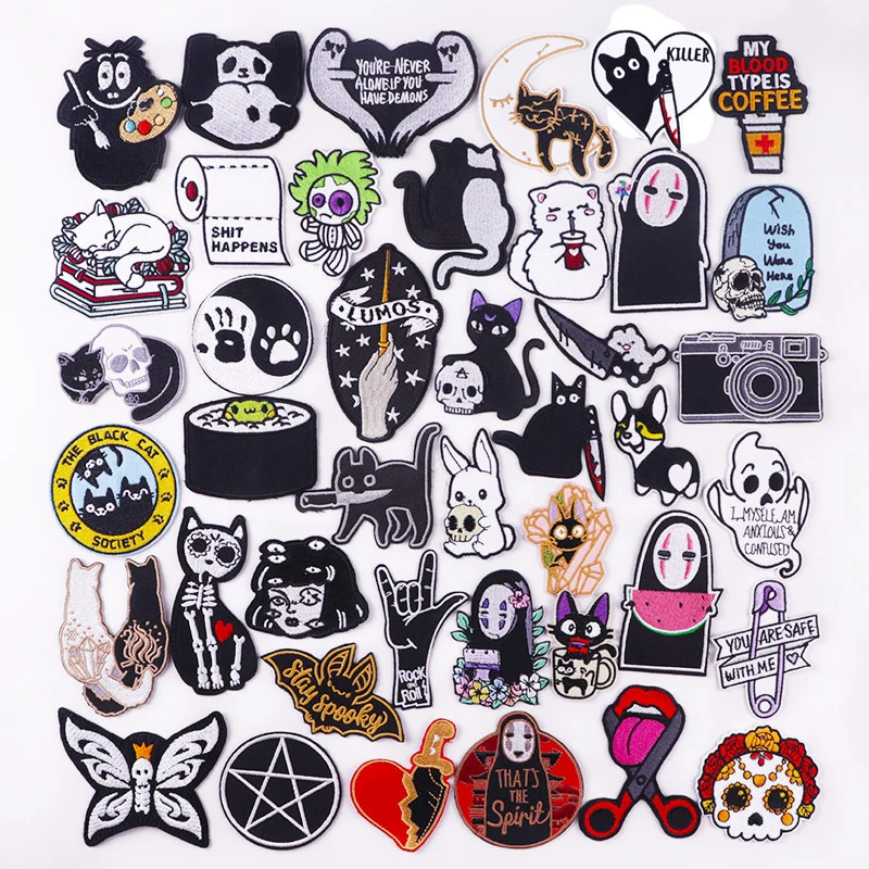 Black And White Cartoon Animal Embroidered Patches On Clothes Spirited Away Patch Iron On Patches For Clothing Punk Badges DIY
Black And White Cartoon Animal Embroidered Patches On Clothes Spirited Away Patch Iron On Patches For Clothing Punk Badges DIY