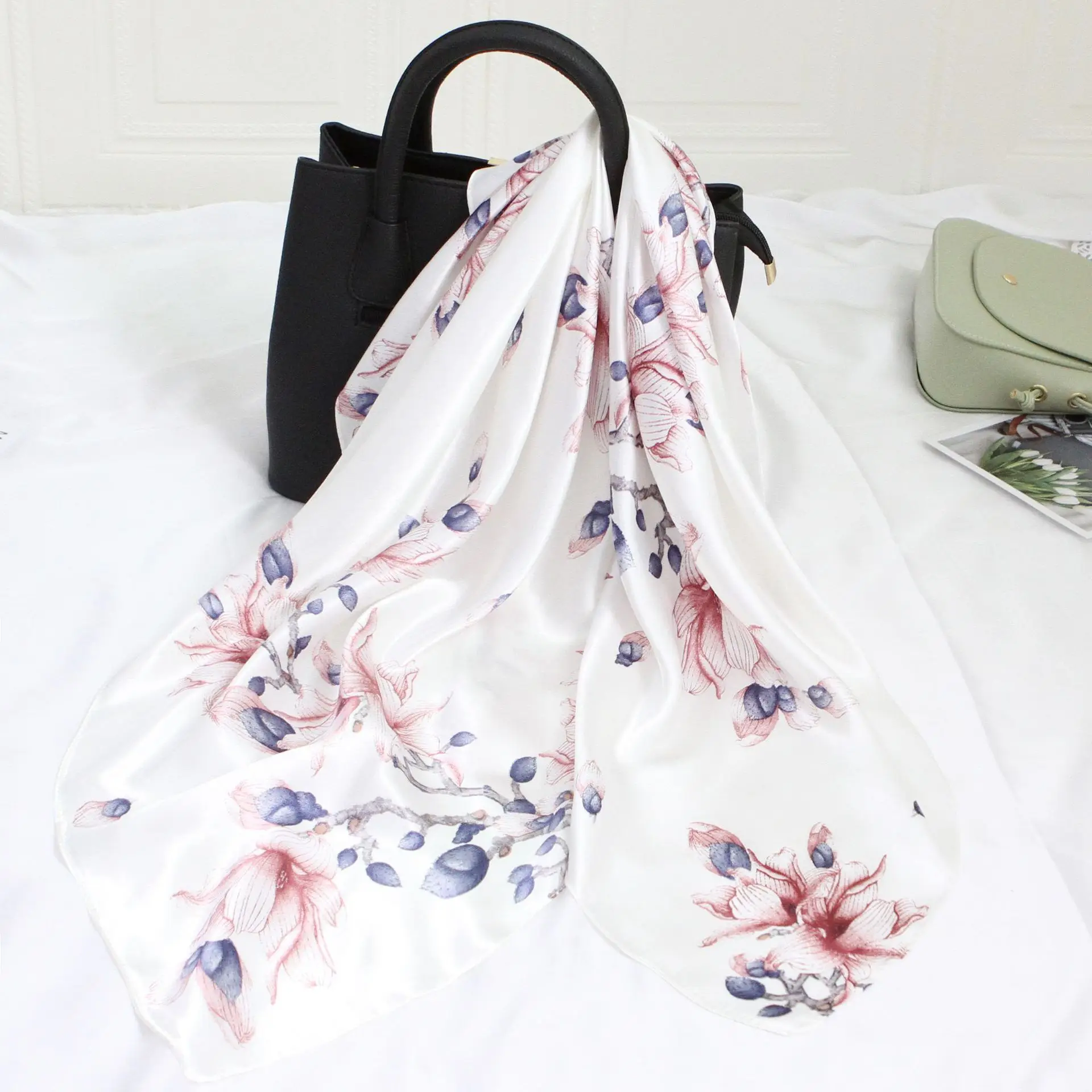 Spring and Autumn New Imitation Silk Satin Silk Scarf 90cm Printing Satin Large Square Scarf Variety Bib Scarf
Spring and Autumn New Imitation Silk Satin Silk Scarf 90cm Printing Satin Large Square Scarf Variety Bib Scarf