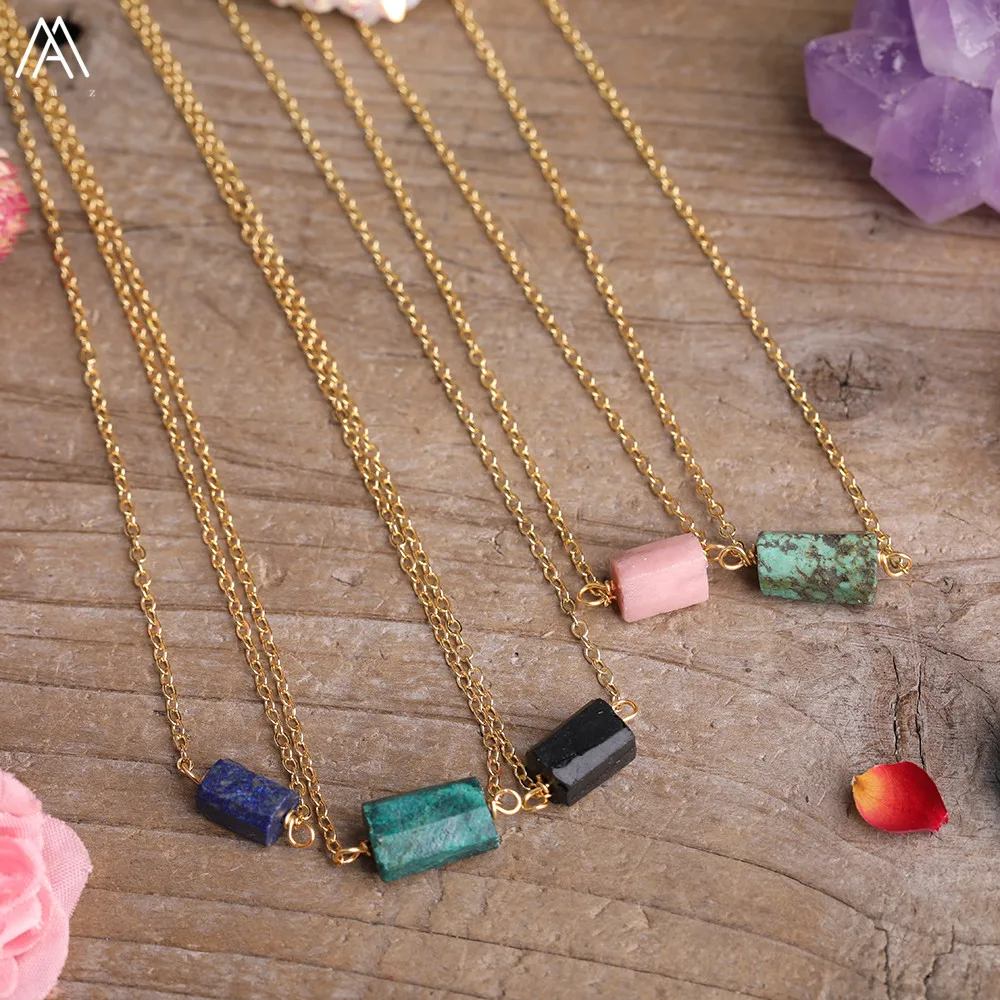 Natural African Turquoises Labradorite Pink Opal White Moonlight Stone Nugget Beads Gold Chains Adjustable Necklace Jewelry
Natural African Turquoises Labradorite Pink Opal White Moonlight Stone Nugget Beads Gold Chains Adjustable Necklace Jewelry