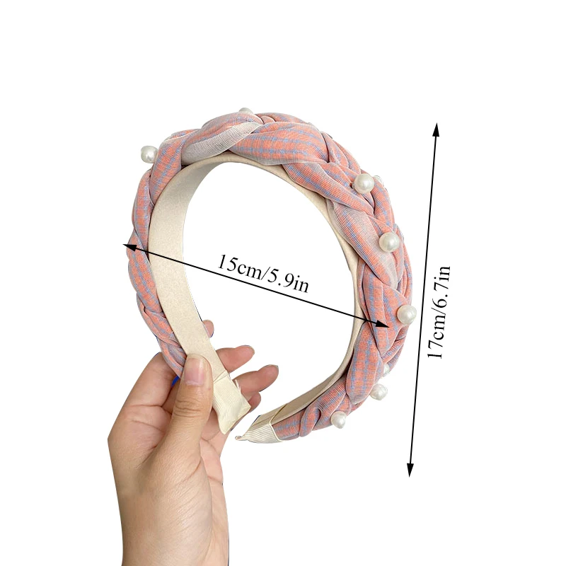 New Fashion Women's Headwear Fresh Lattice Cloth Twist Braid Pearls Hairband Hair Hoop Casual Headband Adult Hair Accessories
New Fashion Women's Headwear Fresh Lattice Cloth Twist Braid Pearls Hairband Hair Hoop Casual Headband Adult Hair Accessories
