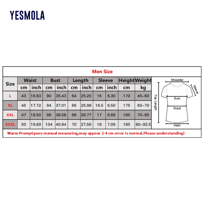 YESMOLA Solid Color Basic Polyester T Shirt Men Casual O-neck Summer Top Korean Casual White Tshirt Comfortable Breathable
YESMOLA Solid Color Basic Polyester T Shirt Men Casual O-neck Summer Top Korean Casual White Tshirt Comfortable Breathable