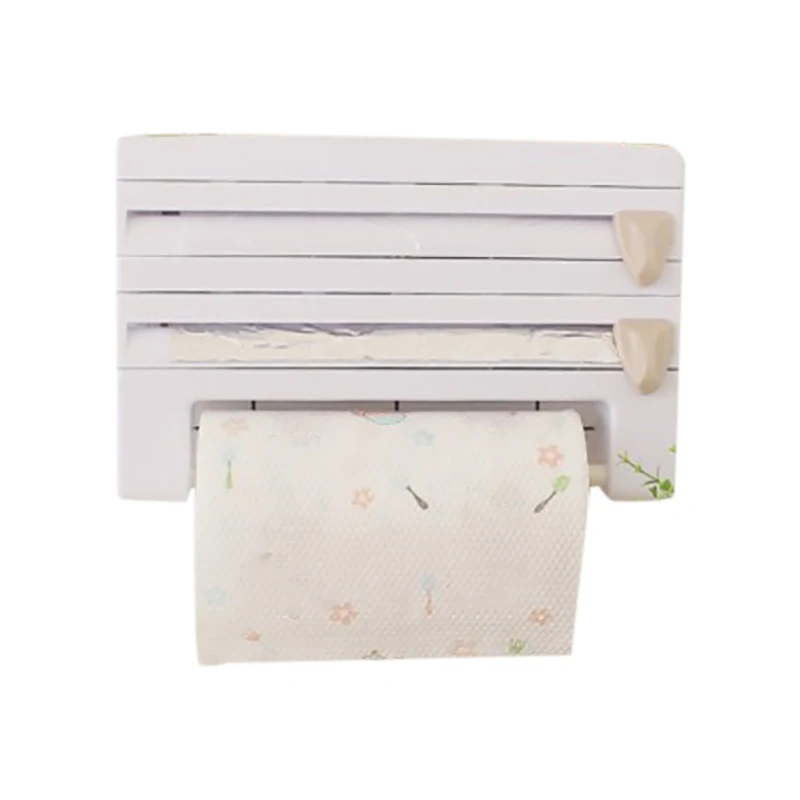 Wall-Mount Paper Towel Holder Sauce Bottle Rack 4 in 1 Cling Film Cutting Holder Multifunction Kitchen Organizer 
Wall-Mount Paper Towel Holder Sauce Bottle Rack 4 in 1 Cling Film Cutting Holder Multifunction Kitchen Organizer