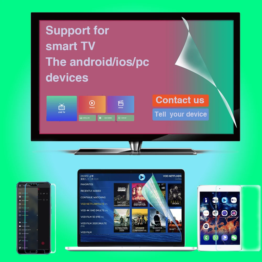 

XC TV screen protection add Compatible with smart TV Android iOS PC M3U more size