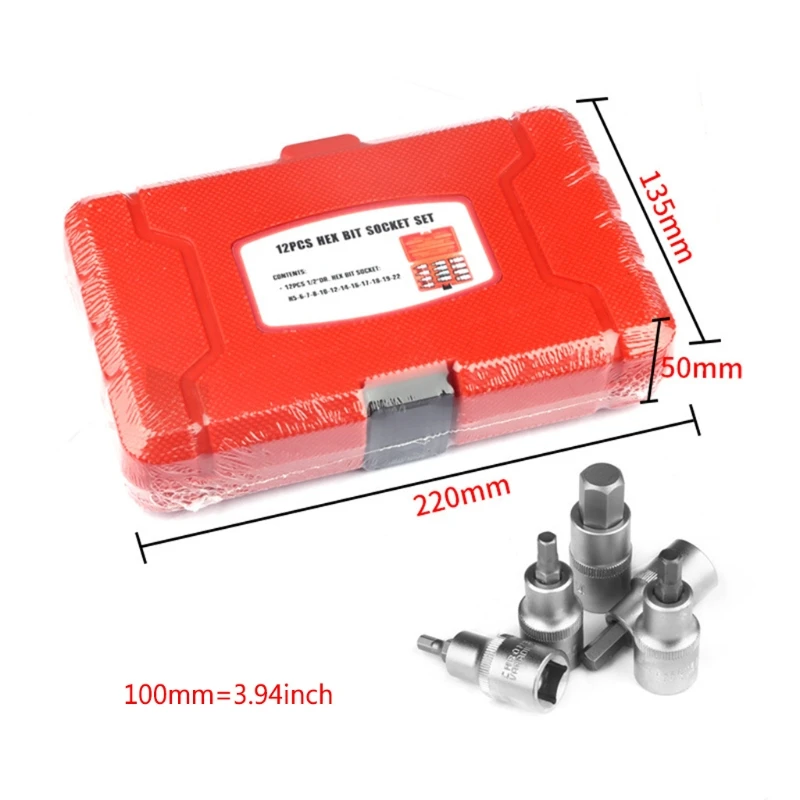 12 Pcs 1/2 Specification Knurled Sleeve Hexagon Nut Driver Drill Bit Socket Screwdriver Wrench Set for Screwdriver Handle Tools
12 Pcs 1/2 Specification Knurled Sleeve Hexagon Nut Driver Drill Bit Socket Screwdriver Wrench Set for Screwdriver Handle Tools