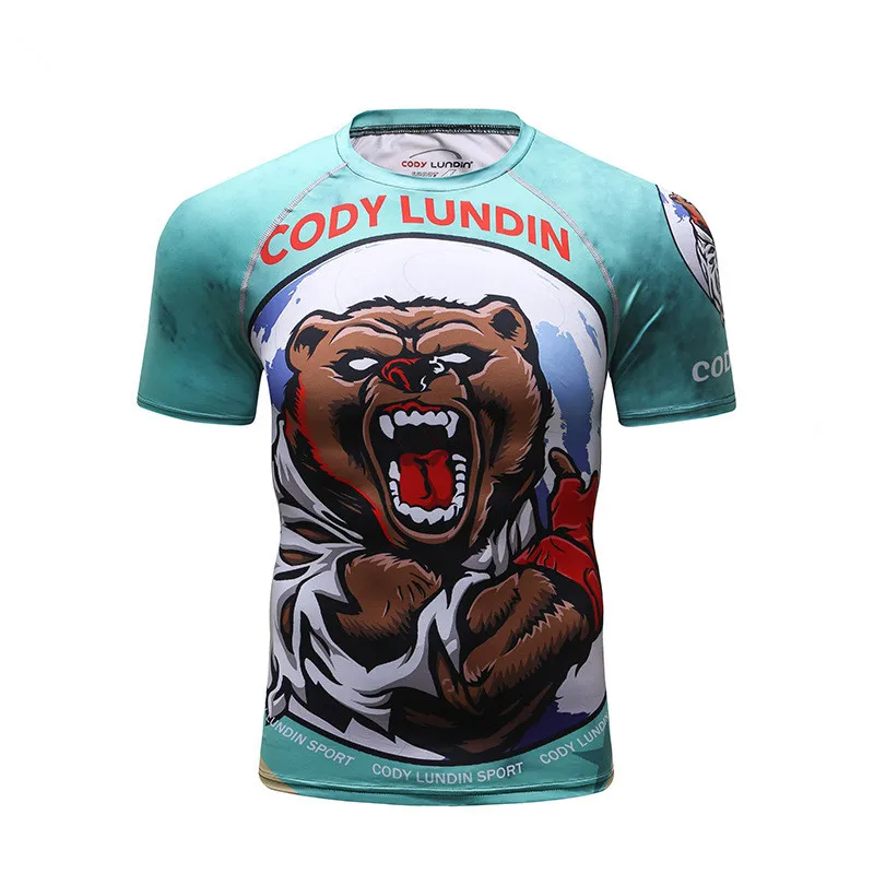 High-quality quick-drying workout clothes Harajuku 3D digital printing short-sleeved men's fashion sports running T-shirt tights 
High-quality quick-drying workout clothes Harajuku 3D digital printing short-sleeved men's fashion sports running T-shirt tights