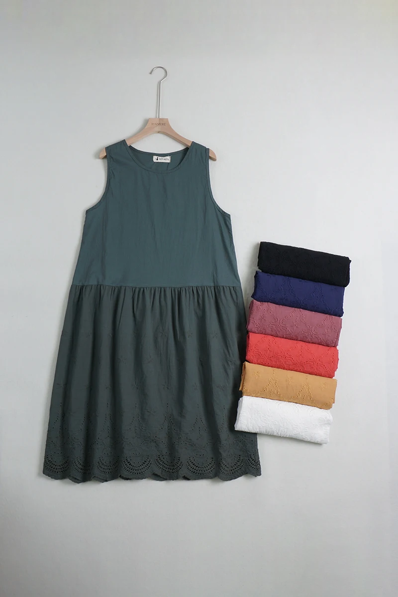 2020 Spring Summer New Japanese Sen Female Cotton Embroidery Sleeveless Vest Dress Art Leisure Base Skirt Women 
2020 Spring Summer New Japanese Sen Female Cotton Embroidery Sleeveless Vest Dress Art Leisure Base Skirt Women