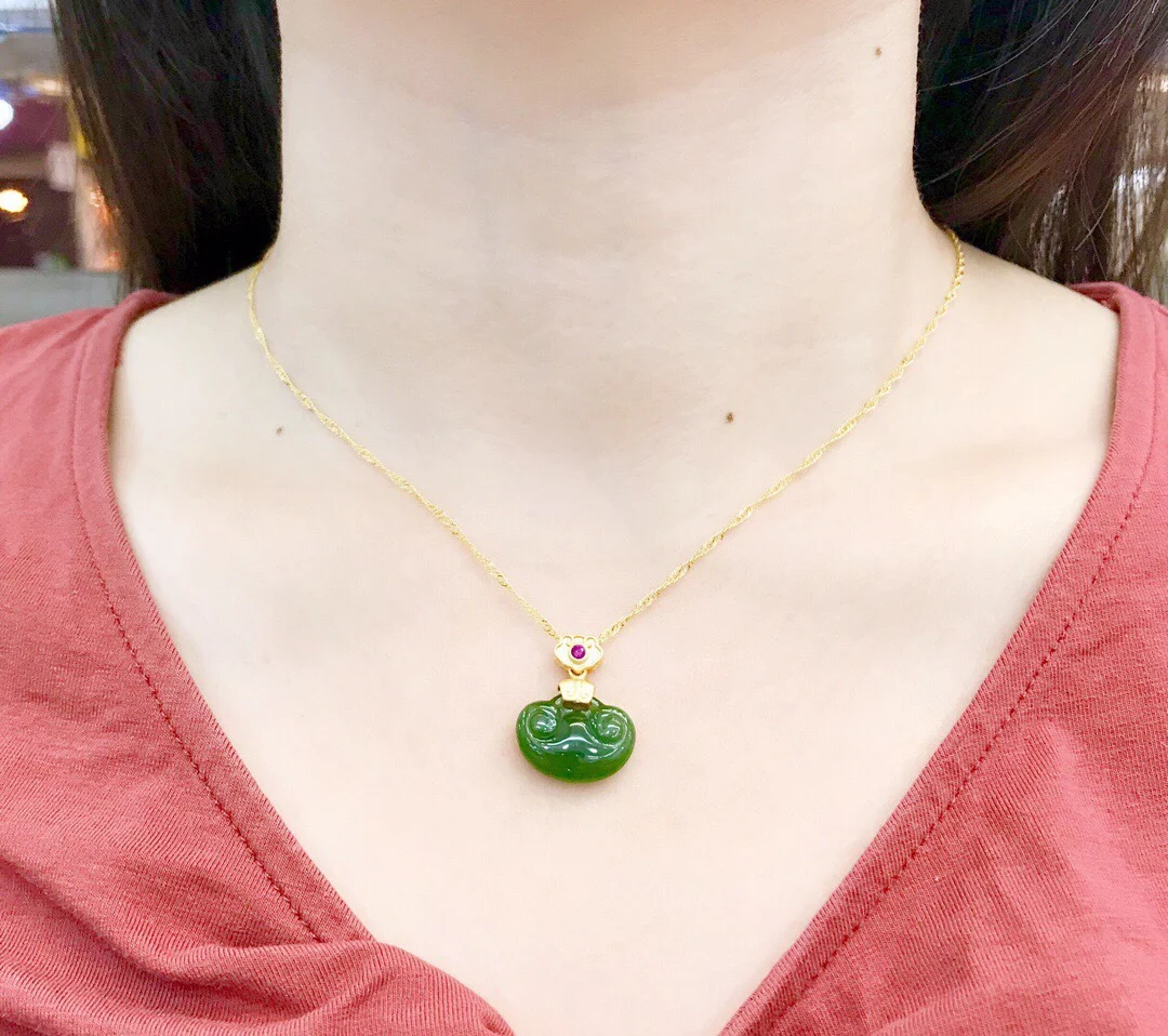 LETSFUN Fine Jewelry New S925 Sterling Silver Natural Hetian Jade Pendant Necklace Luxury Jewelry
LETSFUN Fine Jewelry New S925 Sterling Silver Natural Hetian Jade Pendant Necklace Luxury Jewelry