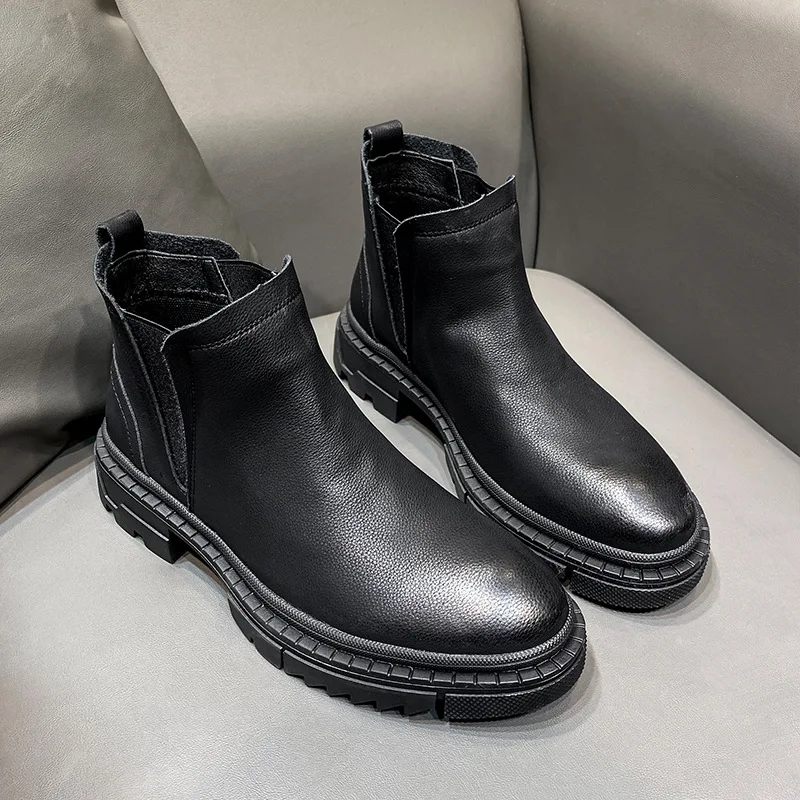 Winter Plush Boots Men Slip-On Ankle Boots Platform Shoes Spring/Autumn British High-top Single Boots Mens Chelsea Boots
Winter Plush Boots Men Slip-On Ankle Boots Platform Shoes Spring/Autumn British High-top Single Boots Mens Chelsea Boots