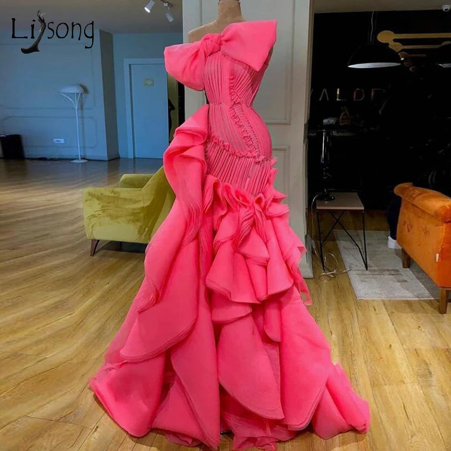 Hot Pink Ruffles Mermaid Prom Dresses 2020 Real Image Elegant Long Prom Gowns Big Bow Fashion Formal Party Dress
Hot Pink Ruffles Mermaid Prom Dresses 2020 Real Image Elegant Long Prom Gowns Big Bow Fashion Formal Party Dress