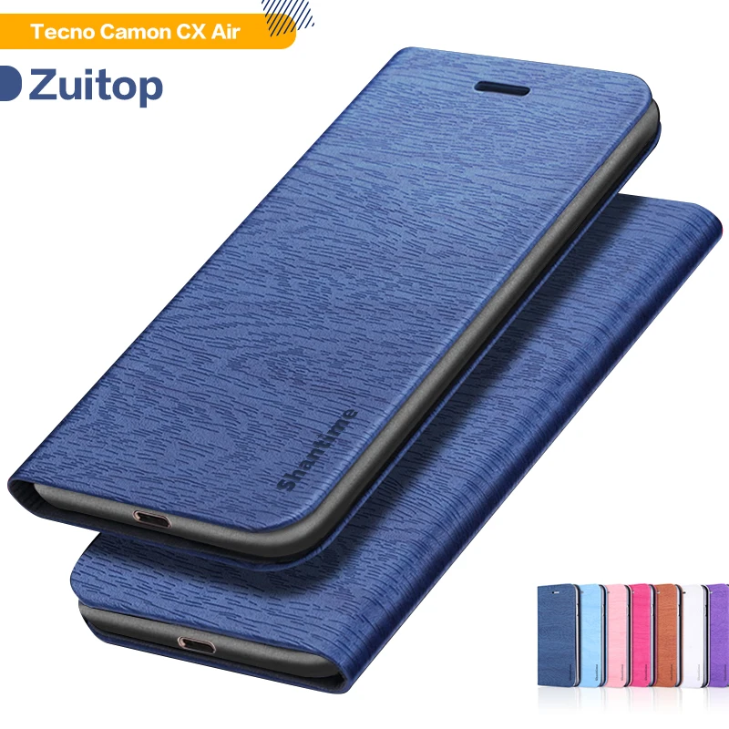 Чехол-книжка с текстурой дерева для Tecno Camon CX Air деловой чехол Мягкая силиконовая