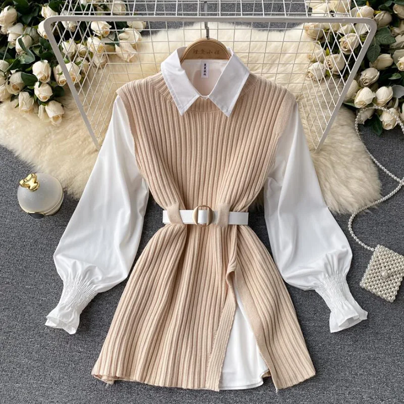 Новинка весна-осень 2021 блузка женская рубашка с рукавами-фонариками и вязаный жилет комплект из двух предметов Топ Модный жилет из двух пре...
Новинка весна-осень 2021 блузка женская рубашка с рукавами-фонариками и вязаный жилет комплект из двух предметов Топ Модный жилет из двух пре...