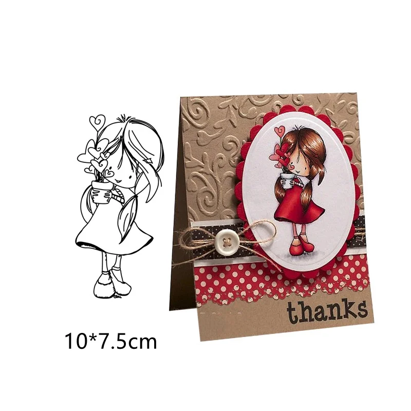 Clear Stamps Cute Girl Rubber Transparent Seals for DIY Scrapbooking Photo Album Card Making Crafts New Stamps Decor
Clear Stamps Cute Girl Rubber Transparent Seals for DIY Scrapbooking Photo Album Card Making Crafts New Stamps Decor