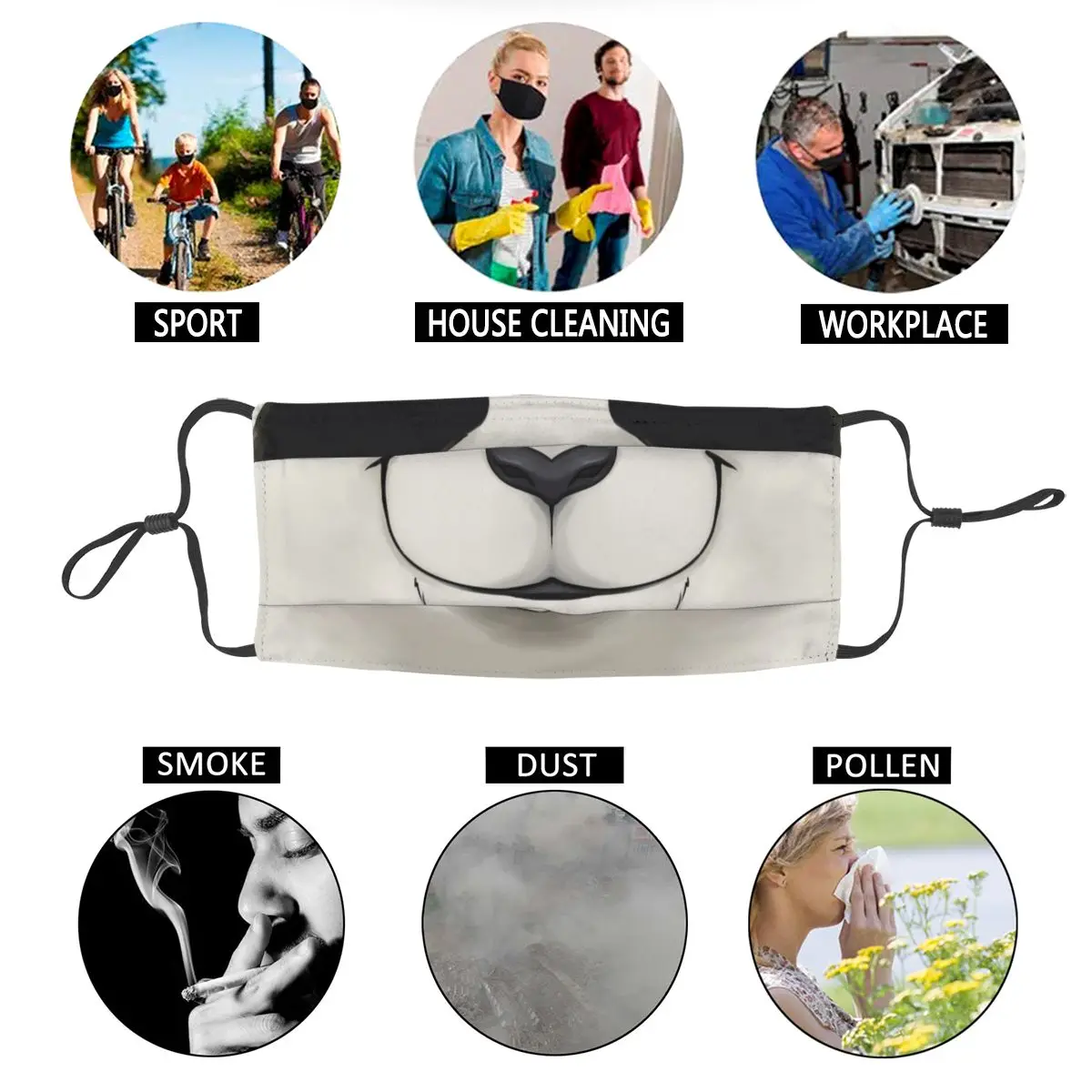Happy Panda Bear Reusable Unisex Face Mask Animal Anti Dust Protection Cover Respirator Mouth-Muffle
Happy Panda Bear Reusable Unisex Face Mask Animal Anti Dust Protection Cover Respirator Mouth-Muffle