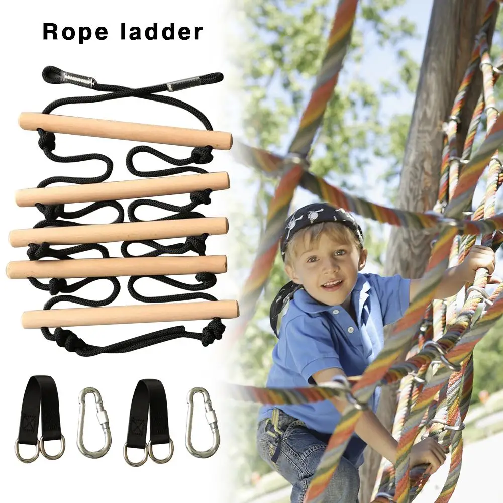 Kids Fitness Toy Wooden Rope Ladder Multi Rungs Climbing Game Toy Outdoor Training Activity Safe Sports Rope Swing Swivel Rotary
Kids Fitness Toy Wooden Rope Ladder Multi Rungs Climbing Game Toy Outdoor Training Activity Safe Sports Rope Swing Swivel Rotary