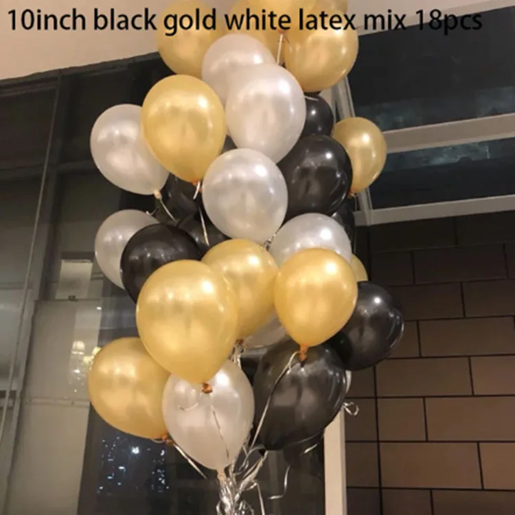 18pcs 12inch Gold Silver Black Metal Latex Confetti Balloons Wedding Decorations Helium Globos Birthday Party Decorations 
18pcs 12inch Gold Silver Black Metal Latex Confetti Balloons Wedding Decorations Helium Globos Birthday Party Decorations