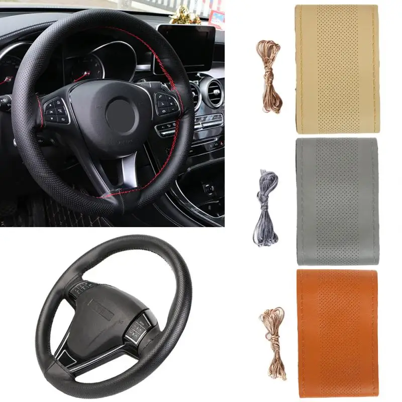Car Leather Steering Wheel Cover Breathable Design Car Steering-Wheel Braid Case Fit Car Suv Car Steering Diameter 38cm
Car Leather Steering Wheel Cover Breathable Design Car Steering-Wheel Braid Case Fit Car Suv Car Steering Diameter 38cm