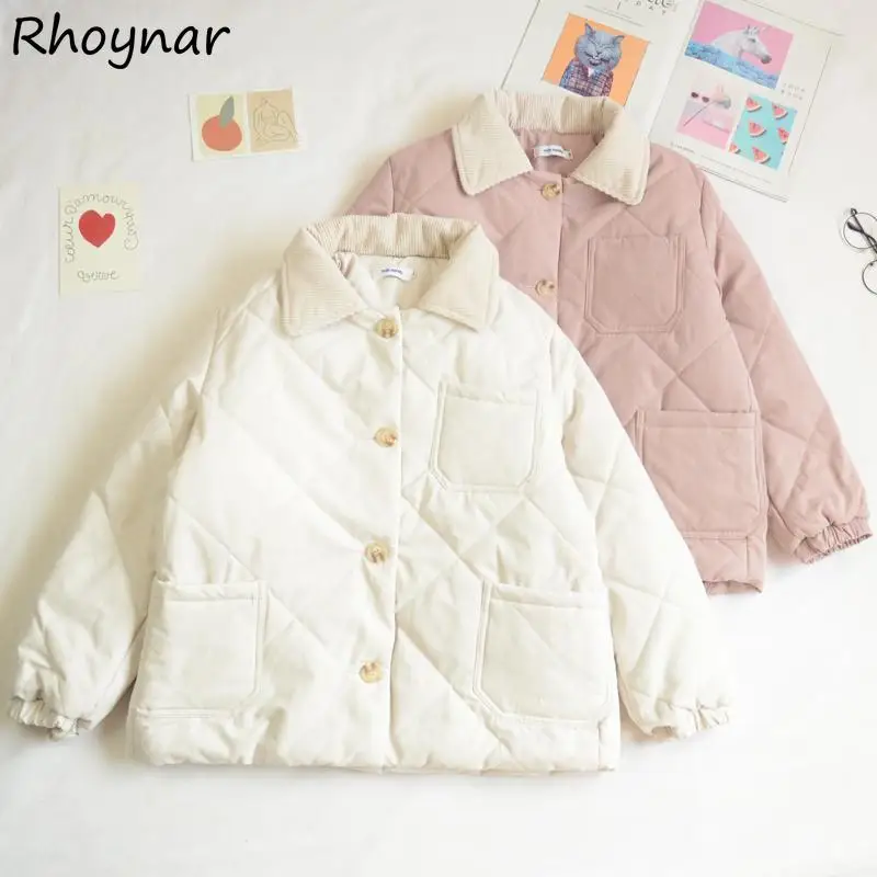 Parkas Women Winter Outwear Cropped Japanese College Turn Down Collar Argyle Students Thick Warm Cozy Pockets Cute Sweet Friends
Parkas Women Winter Outwear Cropped Japanese College Turn Down Collar Argyle Students Thick Warm Cozy Pockets Cute Sweet Friends