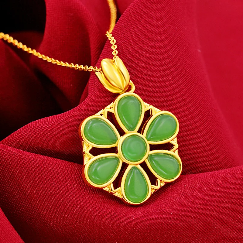 Simulation Hetian Jasper Green Chalcedony Pendant 24k Brass Gold Plated Sand Gold Necklace Pendant Reiki Classic Jewelry Gifts
Simulation Hetian Jasper Green Chalcedony Pendant 24k Brass Gold Plated Sand Gold Necklace Pendant Reiki Classic Jewelry Gifts