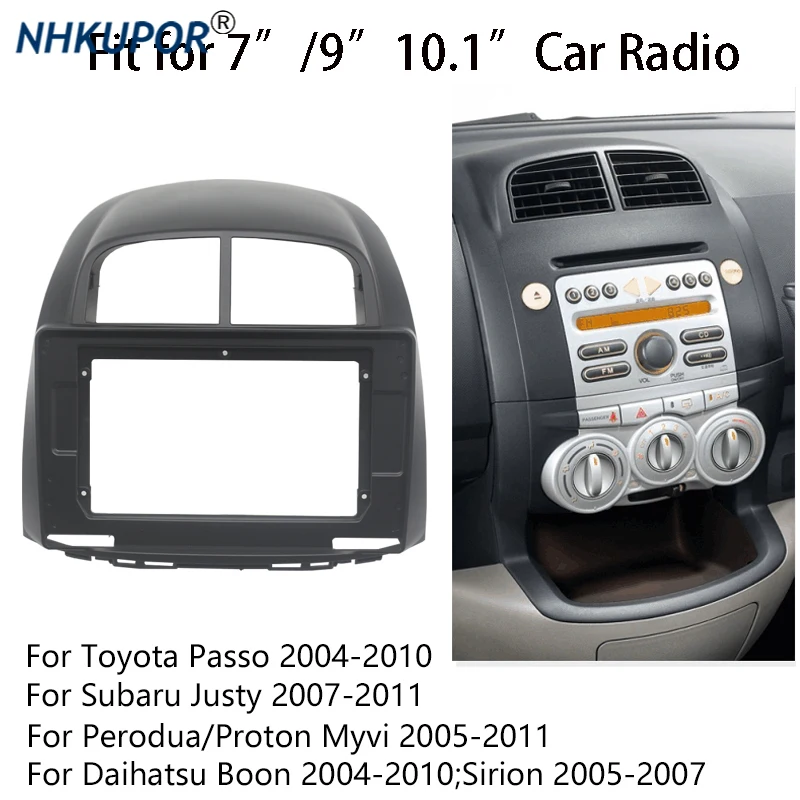 

10.1" 2 Din Radio Fascia for Toyota Passo Daihatsu Boon Sirion Subaru Justy Perodua Myvi Dash Panel Frame Trim Installation Kit