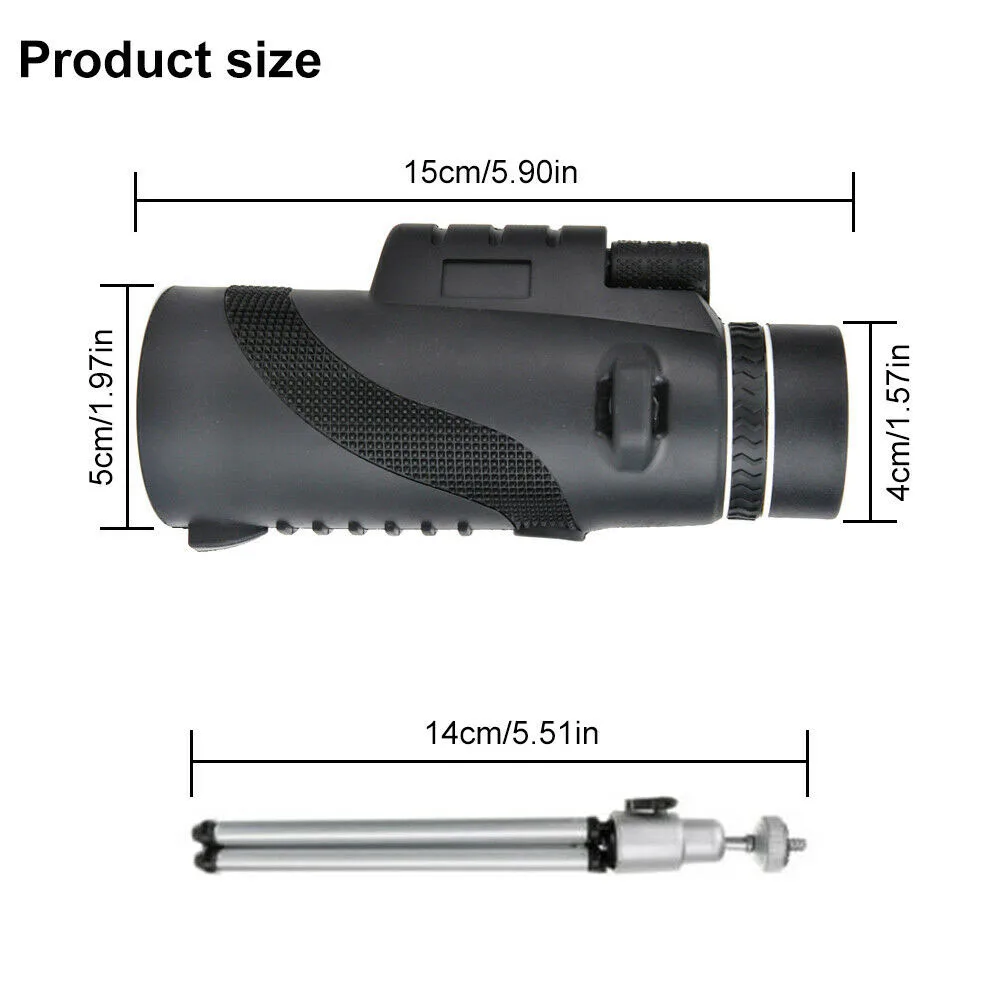 Powerful Monocular Long Range 1000m Telescope For Smartphone 40X60 Military Spyglass Zoom High Quality HD Hunting Optics Scope
Powerful Monocular Long Range 1000m Telescope For Smartphone 40X60 Military Spyglass Zoom High Quality HD Hunting Optics Scope